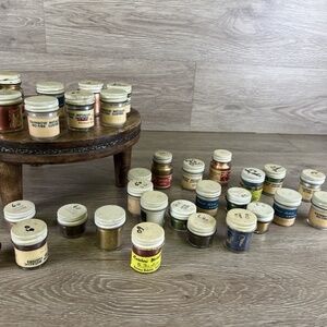 VTG Glass Bottles of Metal Luster Powder Paint for Ceramics Lot Of 32 from 1960s